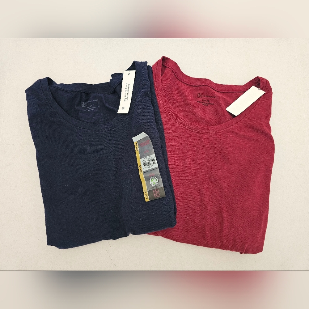 Lot Of 2 No Boundaries Blue & Red  Long Sleeve  Womans Shirt Size L 11-13